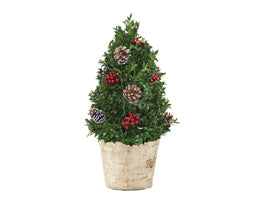 Boxwood Table Top Tree - decorated gold, silver or natural