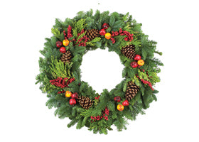 Candle Ring Wreath Red Royal Fruit
