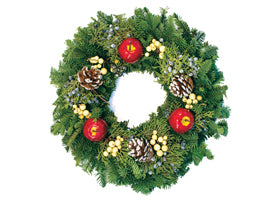 Candle Ring Wreath Apples and Berries - 12"