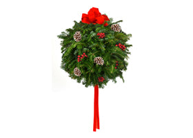 Kissing Ball 14" pine cones and berries